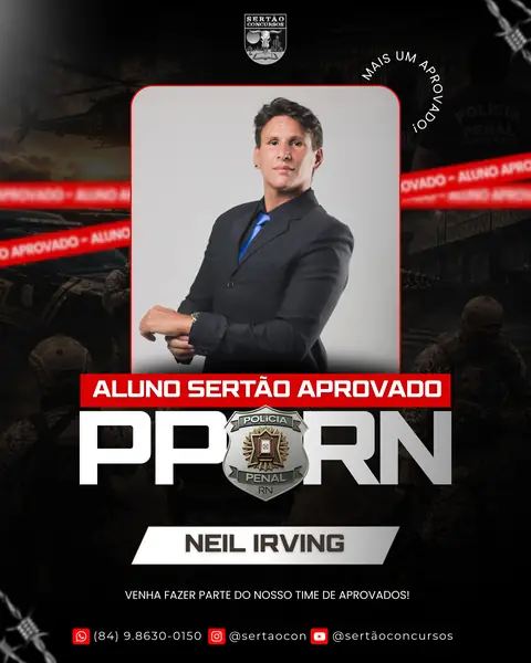Neil Irving, aprovado na Polícia Penal do RN