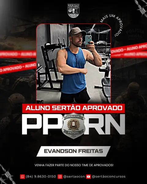 Evandson Freitas, aprovado na Polícia Penal do RN