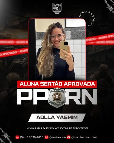 Adlla Yasmim, aprovado na Polícia Penal do RN
