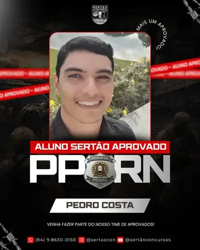 Pedro Costa, aprovado na Polícia Penal do RN