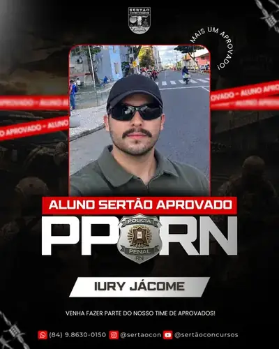 Iury Jácome, aprovado na Polícia Penal do RN